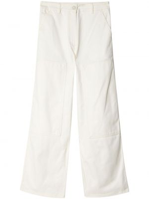 Βαμβακερό παντελόνι με ίσιο πόδι Cecilie Bahnsen λευκό