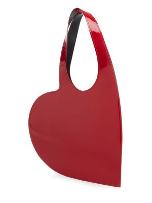 Szív mintás lakkozott bőr bevásárlótáska Coperni piros
