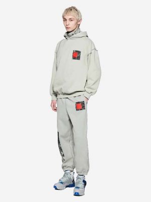 Pamučna hoodie s kapuljačom bootcut A-cold-wall* siva