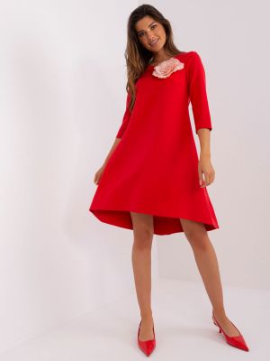 Gėlėtas suknele kokteiline Fashionhunters raudona