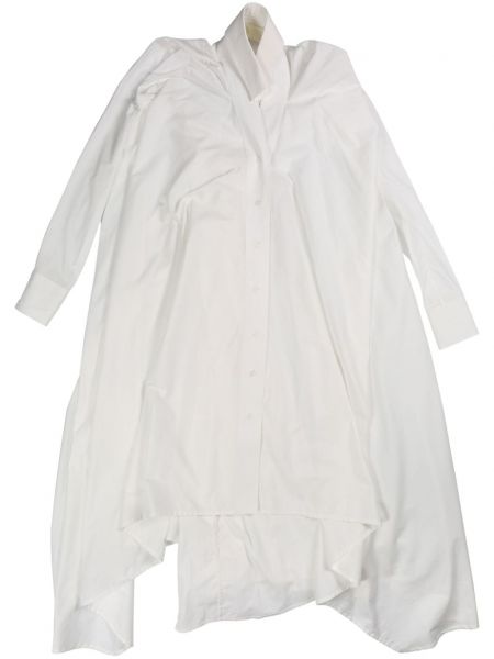 Βαμβακερή φόρεμα ντραπέ Marc Le Bihan λευκό