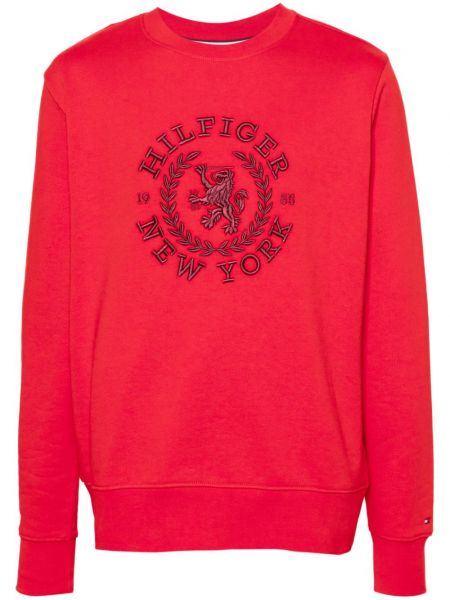 Sweatshirt mit stickerei aus baumwoll Tommy Hilfiger rot