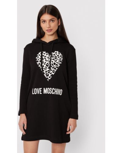 LOVE MOSCHINO Rochie tricotată W5B1905M 4055 Negru Regular Fit