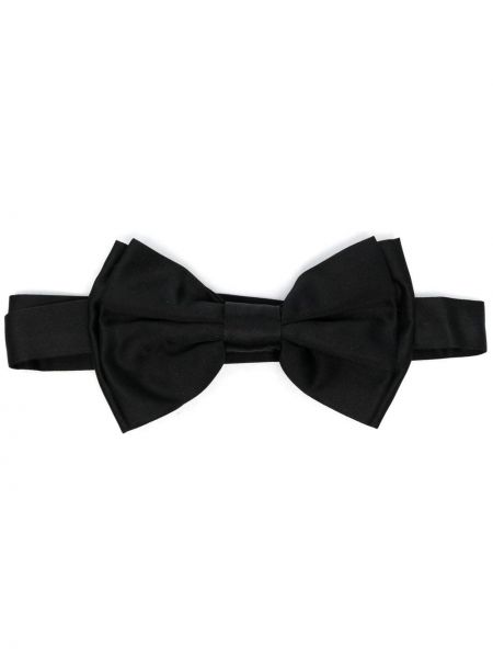 Saténová kravata s mašľou Boglioli čierna