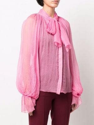 Průsvitná hedvábná halenka Atu Body Couture růžová