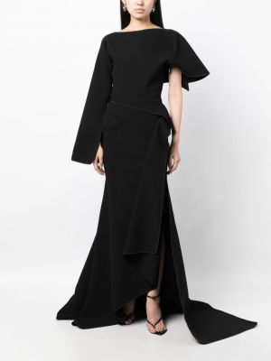 Drapiruotas asimetriškas vakarinė suknelė Maticevski juoda