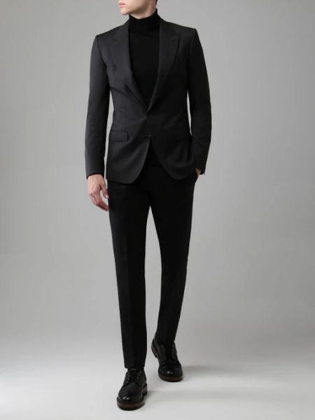 Шелковый шерстяной пиджак Dolce & Gabbana черный