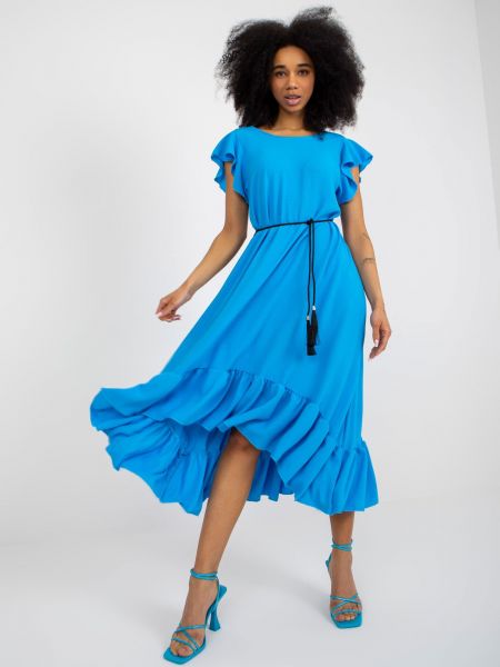 Midi šaty Fashionhunters modrá