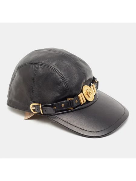 Sombrero de cuero Versace Pre-owned negro