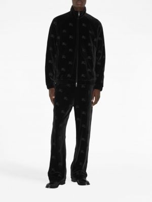 Samta džemperis ar rāvējslēdzēju Burberry melns
