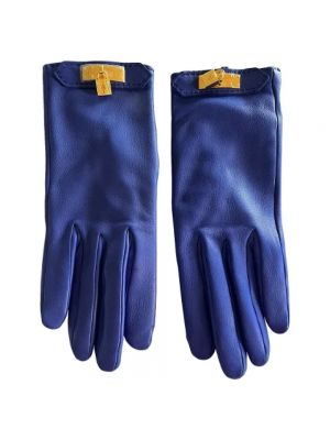 Rękawiczki skórzane Hermès Vintage niebieskie