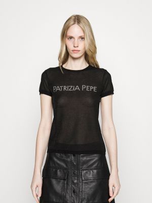 Черная футболка с принтом Patrizia Pepe