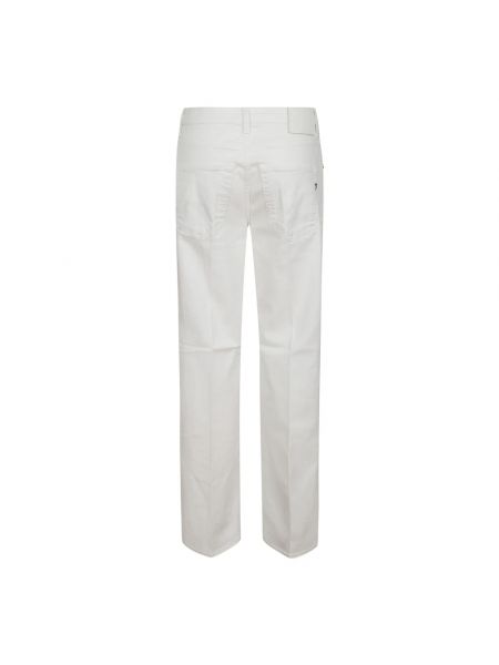 Pantalones rectos de cintura alta skinny bootcut Dondup blanco