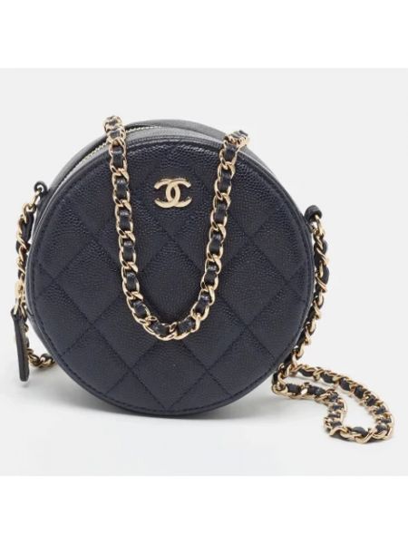 Bolso cruzado de cuero retro Chanel Vintage azul
