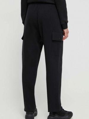 Pantaloni cargo din fleece cu croială lejeră Adidas negru
