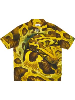 Рубашка со змеиным принтом Palace желтая