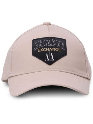 Medvilninis kepurė su snapeliu Armani Exchange smėlinė