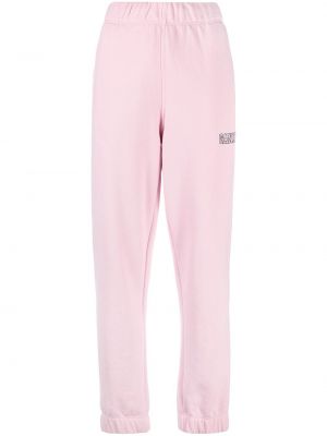 Pantalones de chándal con bordado Ganni rosa