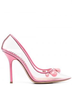 Прозрачни полуотворени обувки Moschino розово