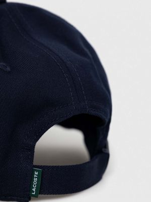 Однотонна бавовняна кепка Lacoste синя