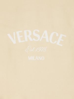 Raštuotas šilkinis šalikas Versace smėlinė