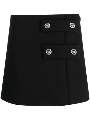Sukňa s nízkym pásom na gombíky Versace čierna
