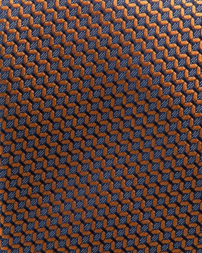 Corbata con estampado geométrico Canali naranja