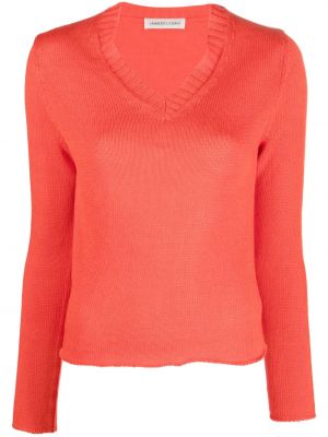 Пуловер с v-образно деколте Lamberto Losani оранжево