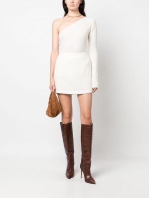Vlněné mini sukně Tagliatore bílé