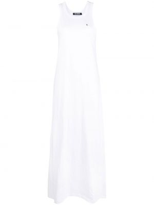 Памучна макси рокля бродирана Raf Simons бяло