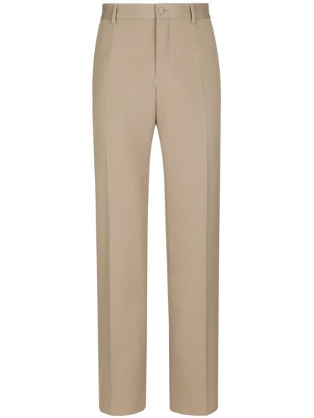 Pantalon droit en laine Dolce & Gabbana beige