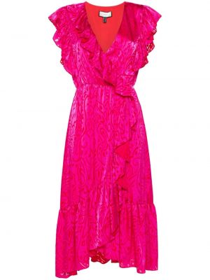 Μίντι φόρεμα ζακάρ Nissa ροζ