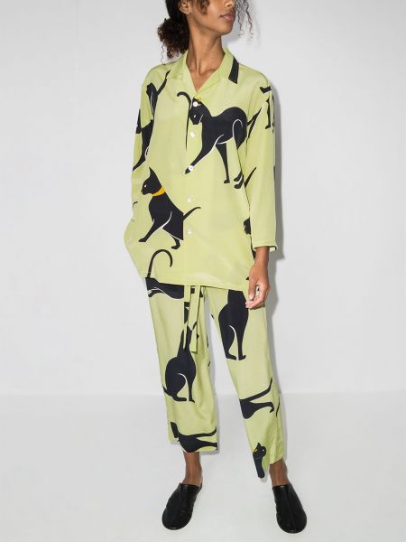 Pijama con estampado Olivia Von Halle verde