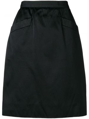 Falda de cintura alta Yves Saint Laurent Pre-owned negro