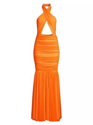 Платье на бретельках Norma Kamali оранжевое
