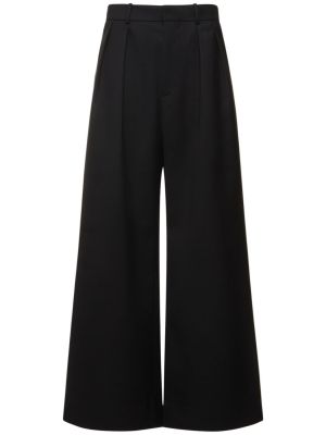 Πλισέ μάλλινο παντελόνι με χαμηλή μέση Wardrobe.nyc μαύρο