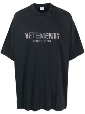 T-shirt aus baumwoll mit print Vetements schwarz
