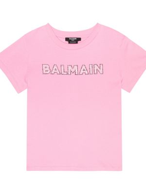 Trøje bomuld t-shirt for piger Balmain Kids pink