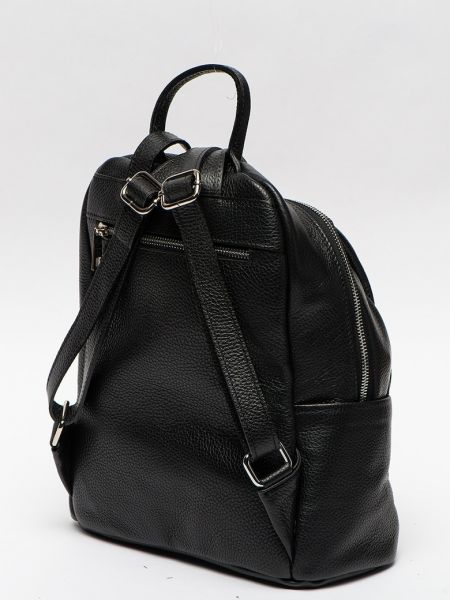 Кожаный рюкзак с карманами Chiara Canotti черный