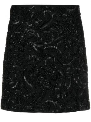 Bavlněné mini sukně s flitry Veronica Beard - černá