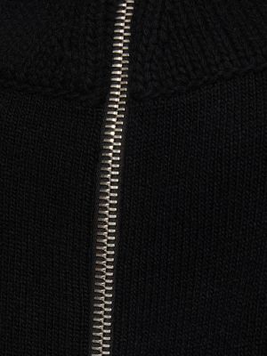 Suéter de cachemir con cremallera de punto Alexander Mcqueen negro