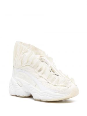 Sneakersy sznurowane koronkowe Reebok DMX białe
