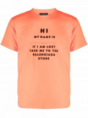 Camiseta con estampado Balenciaga naranja
