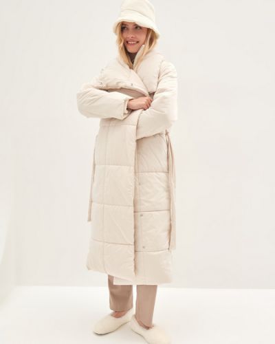 Стеганое пальто Zarina, белое