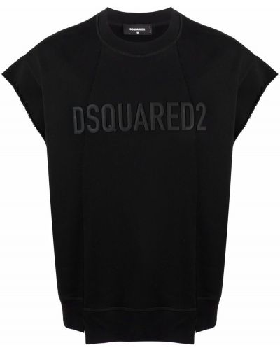 Trykt bomull sweatshirt Dsquared2 svart