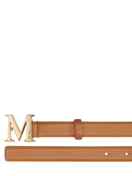 Cinturón de cuero Max Mara plateado