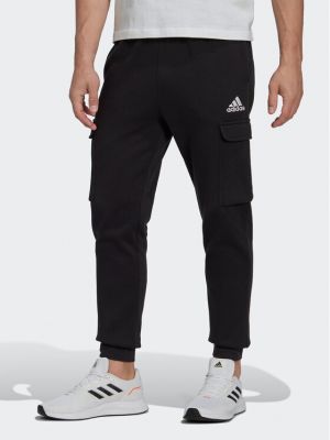 Pantaloni cargo din fleece Adidas negru