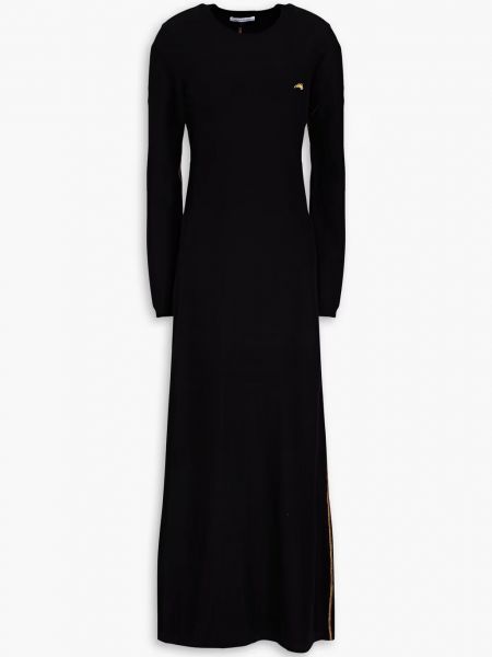 Длинное платье с вышивкой Bella Freud черное