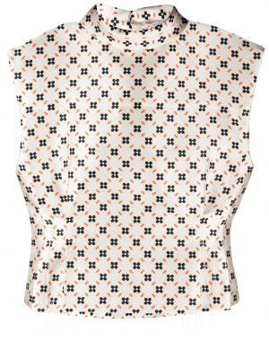 Bluză fără mâneci cu model floral cu imagine Lanvin alb
