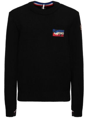Volneni volneni pulover Moncler Grenoble črna